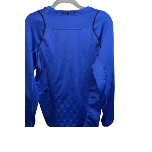 Nike Pro Hyperwarm Blue Fitted Long Sleeve Shirt Size Medium - Picture 3 of 6